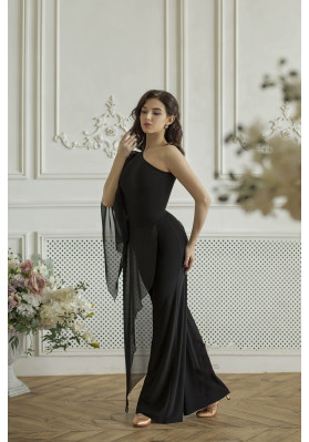 FD Pants BR-1193 – Women’s Flared Ballroom Dance Trousers with Chiffon Flounce ruviso-dancewear.com