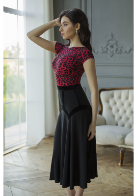 FD Skirt JUS-1197 – Short Ballroom Skirt with Velor Yoke Inserts ruviso-dancewear.com