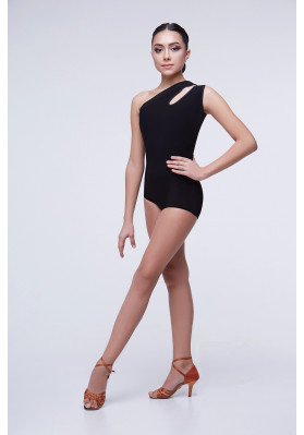 FD Leotard KU-750 – Black Dance Leotard with Front & Back Cutouts ruviso-dancewear.com