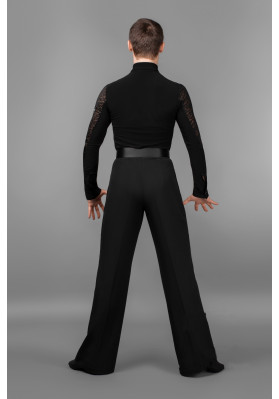 FD Shirt Leotard KSM-806 – Men’s Stretch Jersey Ballroom Dance Jumpsuit with Turn-Down Collar ruviso-dancewear.com