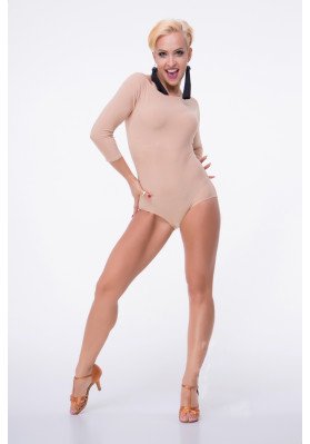 FD Leotard KU-838 – Classic Black Dance Leotard with 3/4 Sleeves ruviso-dancewear.com