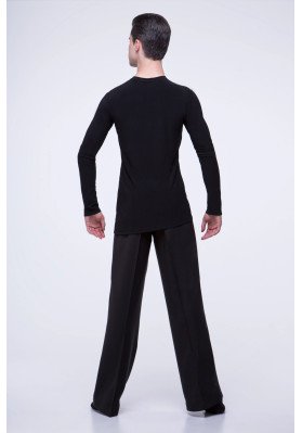 FD Shirt RM-1006 – Men’s Latin Dance Shirt with Asymmetric Hem and Overlap Detail ruviso-dancewear.com