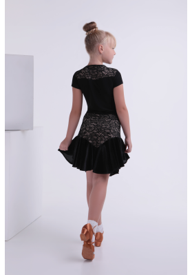 Women's Top-471 by Freestyle – Guipure & Velor Latin Dance Top ruviso-dancewear.com