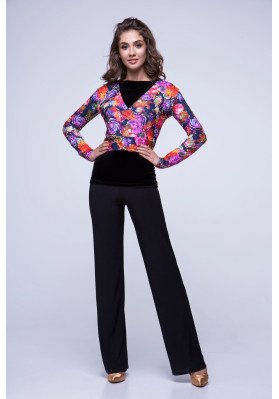 FD Pants BR-912/1 – Women’s Straight Ballroom Dance Trousers in Oil Jersey ruviso-dancewear.com