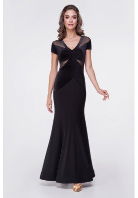 FD Dress PS-1095 – Women’s Standard Ballroom Dance Dress with Velor Bodice and Gusset Skirt ruviso-dancewear.com