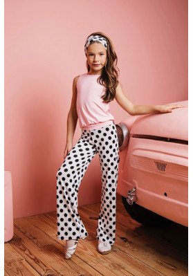 FD Pants BR-912/3 – Women’s Straight Ballroom Dance Trousers with Polka Dot Print ruviso-dancewear.com
