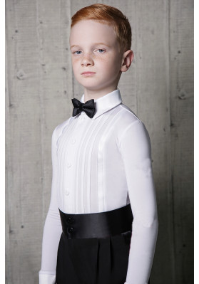FD Shirt Leotard KSM-1137 – Men’s Ballroom Dance Leotard with Satin Collar and Inserts ruviso-dancewear.com