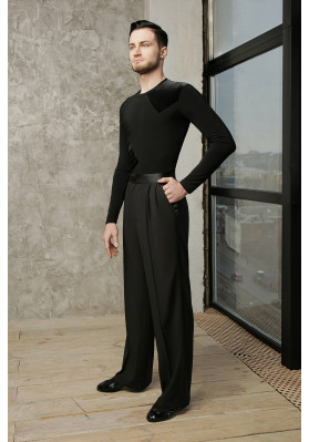 FD Shirt RM-1158 – Men’s Latin & Standard Ballroom Dance Shirt with Velour Inserts ruviso-dancewear.com
