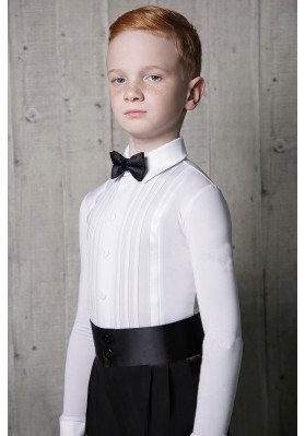 FD Shirt Leotard KSM-1137 – Men’s Ballroom Dance Leotard with Satin Collar and Inserts ruviso-dancewear.com