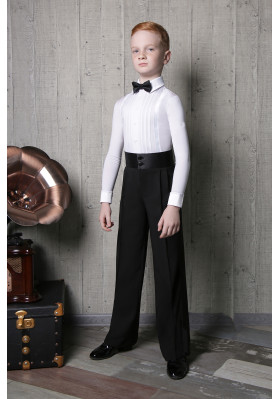 FD Shirt Leotard KSM-1137 – Men’s Ballroom Dance Leotard with Satin Collar and Inserts ruviso-dancewear.com