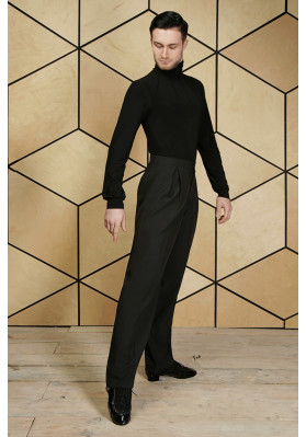 FD Roll Neck Jumper GM-1159 – Men’s Latin Dance Turtleneck with Decorative Front Tucks ruviso-dancewear.com