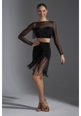 FD Top TP-1185 – Women’s Latin Dance Top with Fringe and Open Back ruviso-dancewear.com