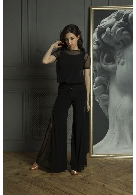 FD Pants BR-299 – Women’s Flared Ballroom Dance Trousers with Mesh Inserts ruviso-dancewear.com