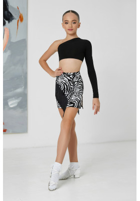 FD Top TP-1229 KW – Women’s One-Shoulder Latin Dance Top with Long Sleeves ruviso-dancewear.com
