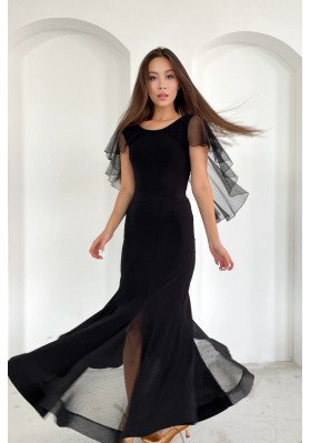 FD Skirt JUS-1198/1 – Standard Ballroom Dance Skirt with Flock Mesh Inserts ruviso-dancewear.com