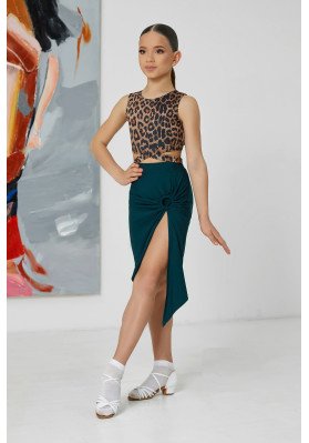 FD Top TP-1122/1 – Women’s Sleeveless Latin Dance Top in Dark Leopard Print ruviso-dancewear.com