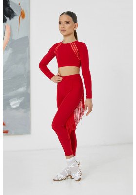 FD Leggings L-1255 KW – Children’s Latin Dance Leggings with Fringe ruviso-dancewear.com