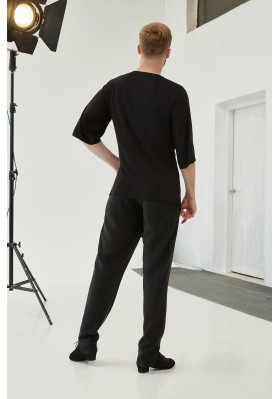 FD T-shirt FM-1286 – Men’s Latin Dance T-shirt with Front Drapery ruviso-dancewear.com