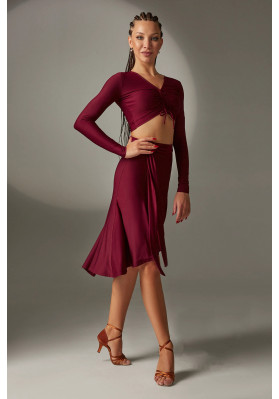 FD Top TP-1183/1 – Women’s Latin Dance Top with V-Neck and Front Drawstring ruviso-dancewear.com