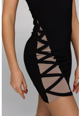 Latin Dress 674 – Sleeveless Asymmetrical Latin Dance Dress with Draped Seams ruviso-dancewear.com