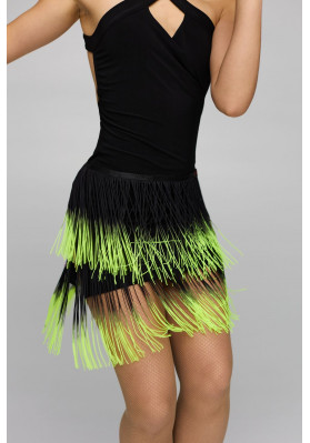 Latin Dress 682 – Elegant Halterneck Latin Dance Dress with Fringe Detail ruviso-dancewear.com