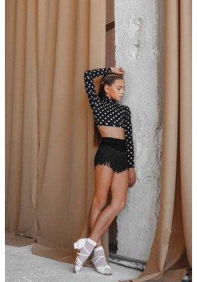 FD Polo Neck Jumper GL-1290/1 – Latin Dance Training Top with High Collar ruviso-dancewear.com