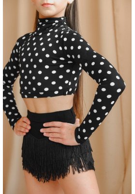 FD Shorts Sh-789/1 – Women’s Black Dance Shorts with Tiered Fringe ruviso-dancewear.com