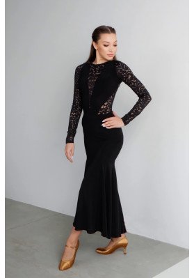 FD Skirt YUS-1318/1 – Ballroom Standard Dance Skirt with Asymmetric Frill ruviso-dancewear.com