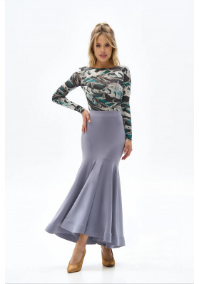 FD Skirt YUS-1318 – Ballroom Dance Skirt with Asymmetric Hem, Black ruviso-dancewear.com