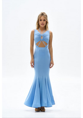 FD Skirt YUS-1339 – Women’s Ballroom Dance Skirt, Black & Sky Blue ruviso-dancewear.com