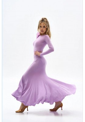 FD Skirt YUS-1310/2 – Ballroom Dance Skirt with Asymmetric Hem, Lilac ruviso-dancewear.com