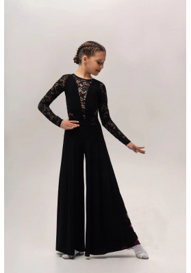 FD Pants YUB-165 – Black Ballroom Trouser Skirt for Standard ruviso-dancewear.com