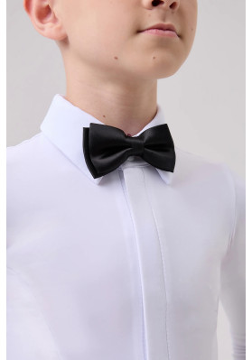 FD Shirt Leotard KSM-1018 KW – White Matte Supplex Ballroom Leotard for Boys ruviso-dancewear.com