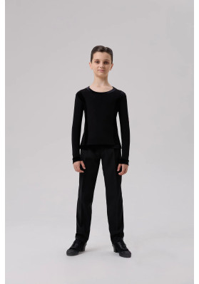FD Shirt RM-1368 KW – Children’s Latin Ballroom Dance Shirt with Velour Trim ruviso-dancewear.com