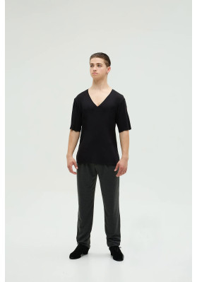 FD T-shirt FM-1373 – Men’s Latin Dance T-Shirt with Deep V-Neck ruviso-dancewear.com