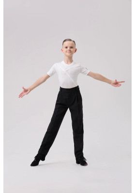 FD T-shirt FM-1376 KW – Children’s Latin Dance T-Shirt with Asymmetrical Design ruviso-dancewear.com