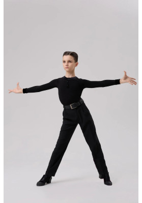 FD Shirt RM-1384 KW – Children’s Ballroom Dance Shirt for Latin and Standard with Velour Placket ruviso-dancewear.com