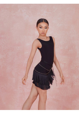 Skirt For Latin American Dances | Flowing Fringe Skirt Kids #2412 | Handmade ruviso-dancewear.com