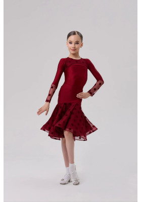 Vestido Juvenil con falda para bailes latinoamericanos 97/1 ruviso-dancewear.com