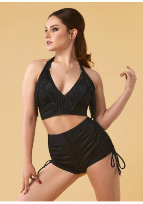 Top corto ANDREA de micropoliamida Grand Prix, negro | Tienda de la marca RuViSo ruviso-dancewear.com