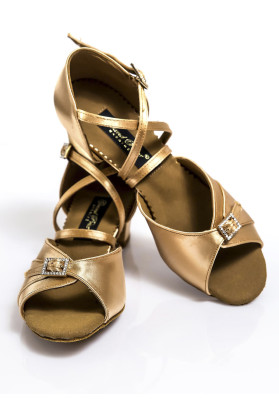 Girls Shoes PROMENAD, satin satin, tan | RuViSo brand shop ruviso-dancewear.com