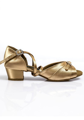 Girls Shoes PROMENAD, satin satin, tan | RuViSo brand shop ruviso-dancewear.com
