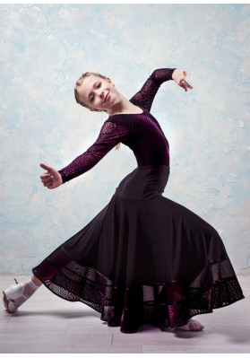 Ballroom skirt BRAVO  BLACK  BY Grand Prix ruviso-dancewear.com
