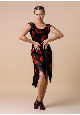 EMRATA Lips MESH fringe long wrap skirt | BY Grand Prix ruviso-dancewear.com