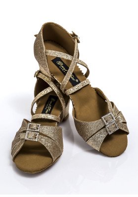 Girls Shoes Grand Prix JIVE, artificial material sparkle, tan | RuViSo brand shop ruviso-dancewear.com