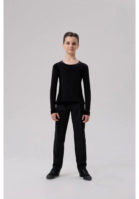 FD Shirt RM-1368 KW – Children’s Latin Ballroom Dance Shirt with Velour Trim ruviso-dancewear.com