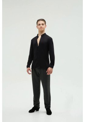 FD Shirt RM-1369 – Men’s Latin Ballroom Shirt with Stand Collar and Cuffed Sleeves ruviso-dancewear.com