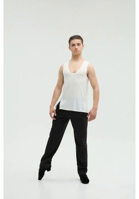 FD T-shirt MM-1372 – Men’s Latin Dance Sleeveless Top with Side Slits ruviso-dancewear.com