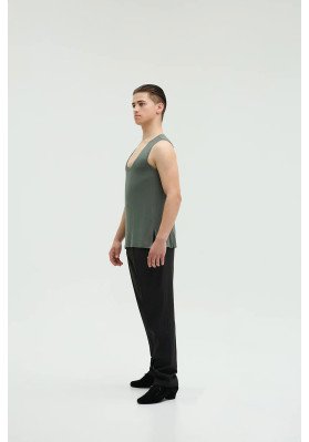 FD T-shirt MM-1372 – Men’s Latin Dance Sleeveless Top with Side Slits ruviso-dancewear.com