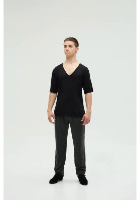 FD T-shirt FM-1373 – Men’s Latin Dance T-Shirt with Deep V-Neck ruviso-dancewear.com
